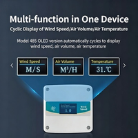 Transmetteur numérique de vitesse d'air en acier inoxydable, capteur de débit d'air CVC avec mesure de pression et de température