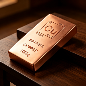 1000 g Vertical Thick .999 Fine Copper Bullion <b>Bar</b> Cu Symbol Solid 1 KG Copper <b>Raw</b> Ingot - Product Image 5