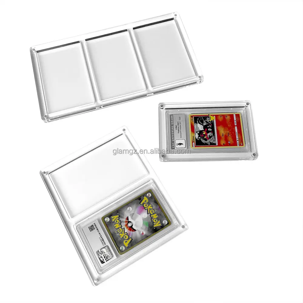 3 en 1 Acrílico Graded Card Holder Stand Display Losa transparente Acrílico Display Frame
