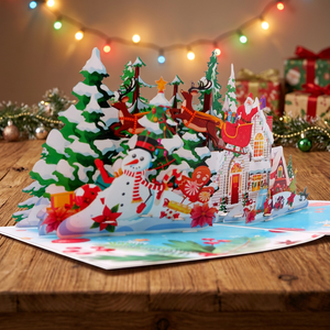 Meilleure Vente : Carte de Vœux 3D Pop-up Ambiance Noël, Artisanat en Papier, Conception Personnalisée Vietnamienne, Découpe Laser, Tendance Actuelle Viet-craft - Product Image 2