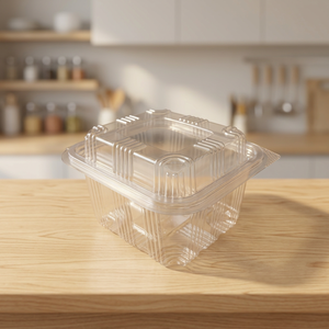 Tapa de PET transparente con bisagra, capacidad de 500 ml / 16 oz, gama de tapas de PET con bisagra - Cajas de PET con bisagra al por mayor para panadería - Product Image 2