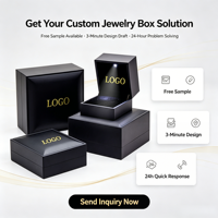 Haute qualité Simple LED luxe boîte à bijoux velours emballage pour collier boucles d'oreilles forme octogone fermeture à pression usine directe