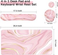 Tapis de souris gaming personnalisé rose en mousse à mémoire de forme fluide avec repose-poignet et support ergonomique pour clavier, idéal pour la maison et le bureau
