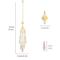 Lampe attrape-soleil Voie Lactée en verre avec formes d'étoiles, de lune et de soleil, décoration pendentif carillon éolien DIY pour lumières et ombres arc-en-ciel