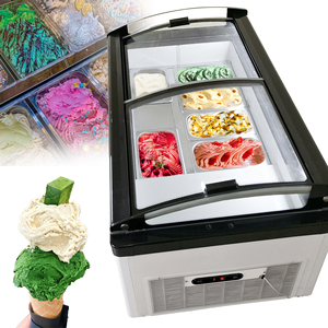 Vitrina Refrigeradora Comercial de 6 Bandejas para Postres y Helados, Congelador de Mostrador para Gelato con Descongelación Automática - Product Image 2