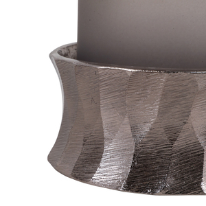 Glass Hurricane Candle Holder With Metal Base For Home Decor Pillar Candlestick For Mantel Shelf Display - Product Image 4