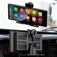 Monitor Layar Sentuh Portabel 9.3 Inci Wireless CarPlay, DVR Mobil Perekam Dual Lensa 4K Depan 1080P Belakang