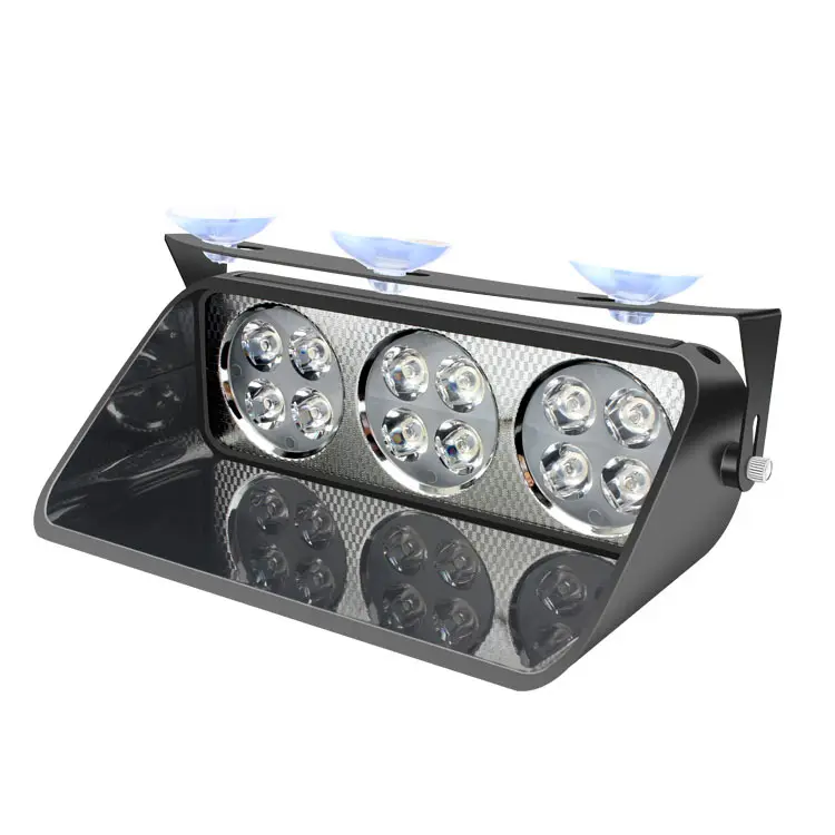 A80 nuovissimo 12 LED Grill visiera stroboscopica luce Multi-flash pattern con presa e ventosa LED luce stroboscopica 12v