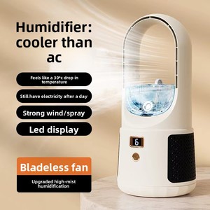 Leafless Desk Fan Tower Wireless Circulator Home-Use USB-Charged <b>Humidifying</b> <b>Misting</b> Brushless Motor Usb Charging Convenient Cha - Product Image 4