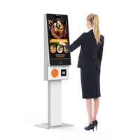 Kiosque de commande et de paiement en libre-service avec écran tactile de 23,8 pouces, prise en charge du SDK, système d'exploitation Android/Windows, sur pied
