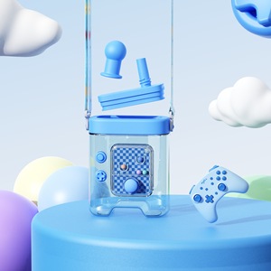 Fun Game Machine Straw Cup 700ml With Strap For Students And Gifts - Product Image 4