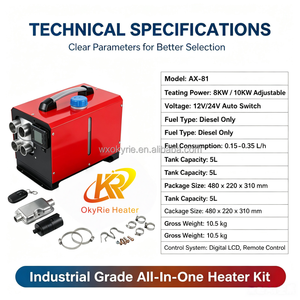 OkyRie AX81H Geïntegreerde Horizontale Diesel Parkeer Verwarming <span class=keywords><strong>Plug</strong></span> & Play Draagbare 10KW Verwarming voor Camper Truck - Product Image 3