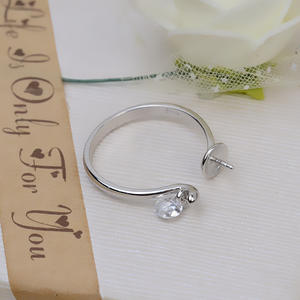 S925 Silver DIY Pearl <b>Ring</b> Accessories <b>Opening</b> Dynamic Style 5-8 Princess <b>Ring</b> Empty Stand & Semi Finished Inlay Setting 2730 - Product Image 3