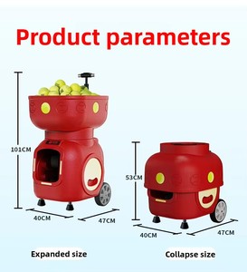 Machine de lancer de balles de tennis automatique LSU avec télécommande via <span class=keywords><strong>application</strong></span>, 120 balles, 170W, fréquence de service 1,8-9s, équipement portable - Product Image 5