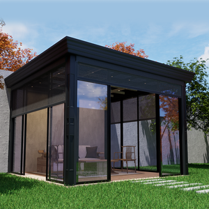 Pergola Bioclimatica Moderna Personalizzata Impermeabile con Porta Scorrevole in Alluminio <span class=keywords><strong>e</strong></span> Vetro, Accessorio Schermo Opzionale - Product Image 3