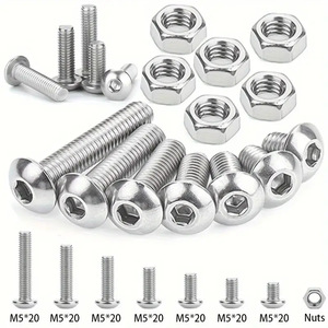 304 Stainless Steel Round Head Hex Socket Screw Set 180pcs With Nuts Boxed For General Use - Product Image 5
