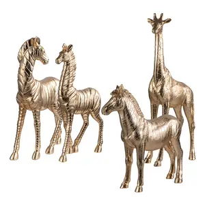 Estatuas de animales grandes, escultura de resina, cebra, Tigre, leopardo, jirafa, gorila, leones, caballo