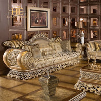 Ensemble de canapés turcs anciens sculptés en hêtre, design européen, meubles en tissu, salon royal, canapé