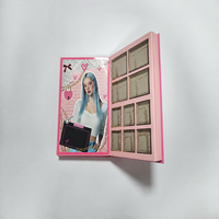 Palette à paupières vide rose vif multi-plis portable, tendance, pour le montage DIY de cosmétiques faits main