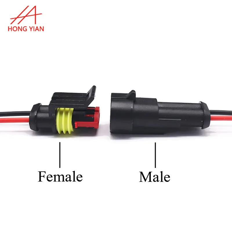 Custom Automotive Connectors Plug Male and Female 2 Pin 3 4 pin IP67 HID Lamp Harness Waterproof Electrical Connector