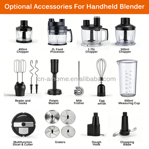 1500W krachtige staafmixer met variabele snelheid, roestvrijstalen schacht, staafmixer voor soeppuree, 220V, rood - Product Image 5