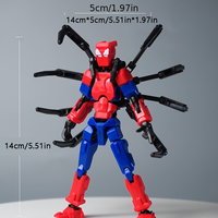 Juguete de Spider-Man Rojo y Azul, Robot Móvil Multiarticulado Impreso en 3D con Múltiples Formas y Características Transformables