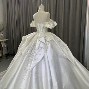 Lsoy032 Nouvelle Robe de Mariée Romantique en Satin Lourd à Manches Bouffantes, Jupe Volumineuse, Robe de Mariée Haut de Gamme Jancember - Product Image 2