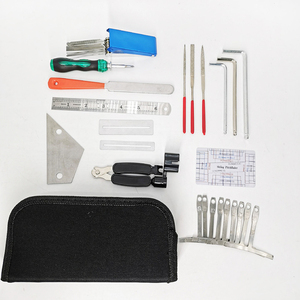 Kit d'outils de réparation de guitare 25 pièces : règle d'<span class=keywords><strong>action</strong></span>, tournevis, clé hexagonale, limes, accessoires pour kit d'outils de réparation de guitare - Product Image 2