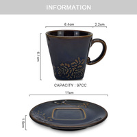 Tasses à café et à thé en céramique, soucoupes disney, ensemble de tasses à thé avec relief de fleurs, Promotion