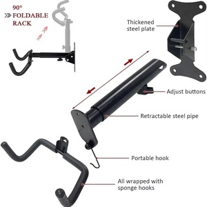Supporto <span class=keywords><strong>da</strong></span> Parete per Bicicletta IRONDONKEY, Gancio <span class=keywords><strong>Doppio</strong></span> Telescopico per Interni, Rastrelliera per Parcheggio Bici - Product Image 2