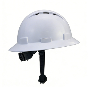 Casco de Seguridad Blanco de Ala Completa, Ventilado, de HDPE, con Suspensión de 6 Puntos para Minería y Construcción - Product Image 2