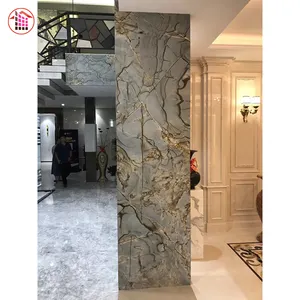 Natural Brazil Roman Blue Stone Marble Onyx Construction Decorative Stone For TV Wall
