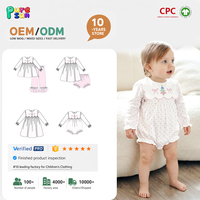 Puresun – Nouvelle collection : Combinaison bébé 100 % coton, toucher doux, à col, manches évasées, imprimé pois et broderie sapin de Noël, avec boutons-pression – Prise en charge complète OEM/ODM