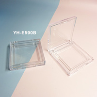 Palette carrée vide en ABS recyclable pour fards à paupières avec miroir, compacts pour blush et sourcils, emballage d'outils de maquillage avec gaufrage