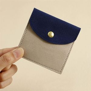 Bolsa de Joyería de Microfibra Guardidea con Combinación de Colores, Cierre a Presión en Contraste, Pequeño Estuche de Almacenamiento para Collares, Anillos, Pendientes y Relojes - Product Image 1