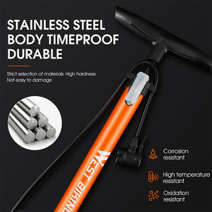 ปั๊มลมจักรยาน WEST BIKING 160PSI พร้อมเกจวัดแรงดันสูง อุปกรณ์เสริมสำหรับจักรยาน ใช้ได้กับจุ๊บ Presta และ Schrader สำหรับจักรยานเสือภูเขาและจักรยานถนน - Product Image 2