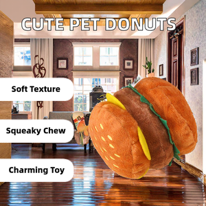 Juguetes de Peluche de Algodón de Lujo para Perros, Venta al por Mayor del Fabricante, 13 cm, Donuts, Bagels de Crema, Sonido de Chirrido, Sonido de Cuac, Lindos Juguetes de Dibujos Animados para Mascotas - Product Image 2