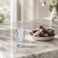 Verre à shot transparent de 30 ml - Verre à liqueur texturé blanc brillant pour la décoration des boissons à la maison, au bar, à l'hôtel, au restaurant