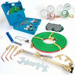 Kit d'outils de soudage et de découpe portables avec manomètre pour oxygène et acétylène, style américain, en coffret rigide pour soudage et découpe - Product Image 2