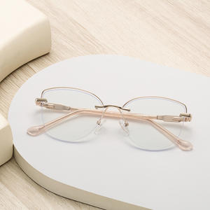 Nouvelles <span class=keywords><strong>lunettes</strong></span> pour femmes à monture demi-cerclée ovale, verres plats, anti-lumière bleue, <span class=keywords><strong>lunettes</strong></span> optiques pour myopie, monture en métal, <span class=keywords><strong>lunettes</strong></span> de prescription pour femmes - Product Image 3