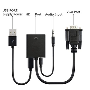 Кабель-переходник VGA (штекер) на HDTV (гнездо) 1080P с аудиоразъемом 3,5 мм для ТВ-приставки, компьютера, настольного ПК, ноутбука, проектора, ТВ-бокса - Product Image 2