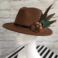 Épingle à chapeau personnalisée en plumes de coq pour chapeau de cowboy, chapeau fedora, costume, accessoire de coiffure, artisanat DIY