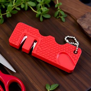 Portable 2-Stage Tungsten Steel <b>Mini</b> Knife Sharpener Outdoor Camping Keychain Multipurpose Sharpening Tools for Home Kitchen Use - Product Image 3