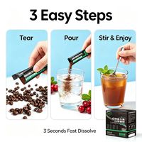 Café noir instantané probiotique à infusion froide du Yunnan, sans sucre, en sachet, saveur douce, emballage personnalisé, export en vrac