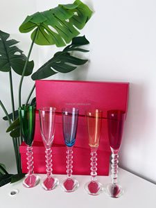 Copas de Vino de Cristal Transparente al por Mayor, Diseño Art Deco, Ecológicas y Aptas para Lavavajillas, Reutilizables, para Fiestas - Product Image 2