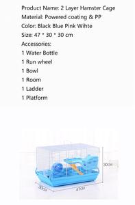 Gabbia Grande per Criceti e Porcellini d'India, Habitat per Piccoli Animali con Ruota per Esercizio, Colore Nero - Product Image 6