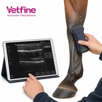 Échographe vétérinaire portable noir et blanc, scanner à ultrasons pour chien, chat, animal