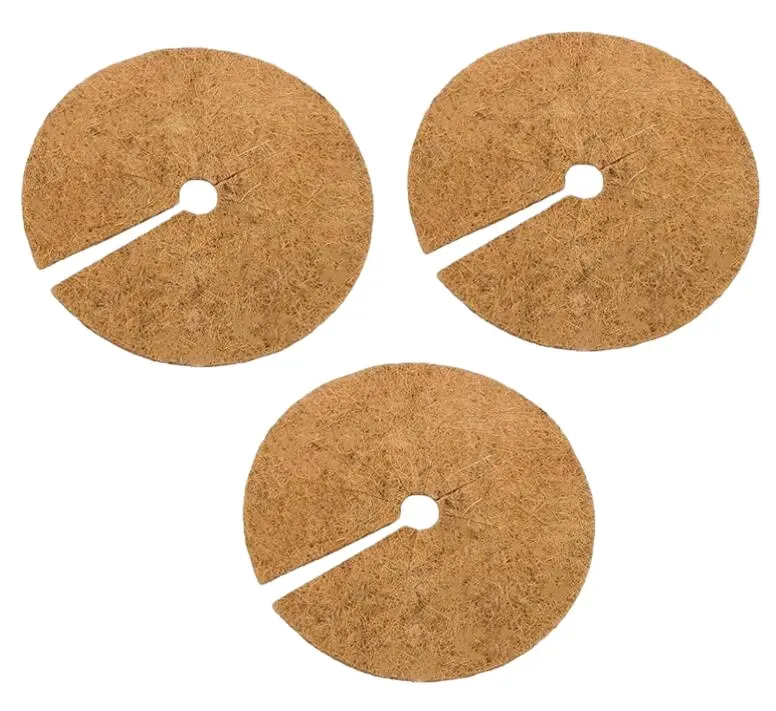 11,8 дюймов натуральный кокосовый пальмовый Мульч кольцо для дерева протектор коврик для дерева дисковый чехол для растений для внутреннего или наружного использования