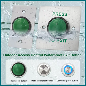 ステンレス鋼12mm出口ボタンLEDドア出口スイッチ緊急アクセス制御システム用押し出し式出口ボタン大型ボタン - Product Image 5