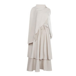 Disfraz de cosplay de la diosa Atenea, vestido beige liso, traje de escenario para Halloween - Product Image 5